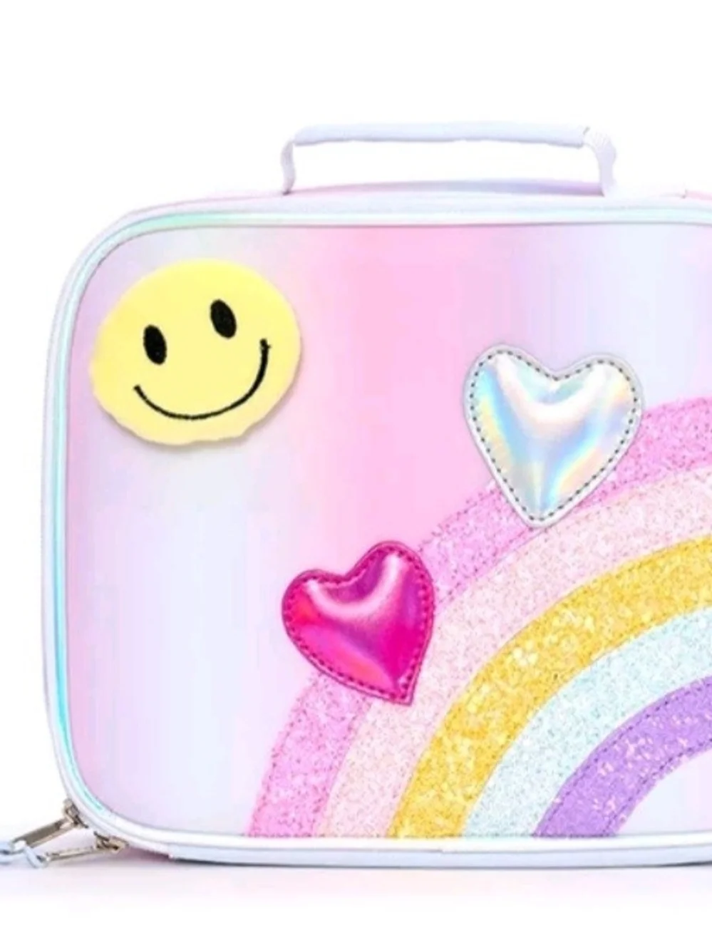 Kids Rainbow Smiley Backpack with Matching Headphones - Pink